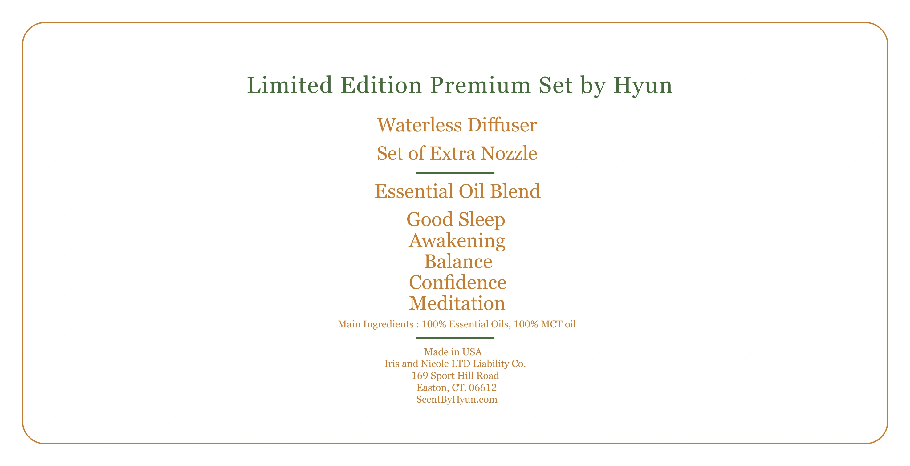 Agarwood Fragrance Set contents label