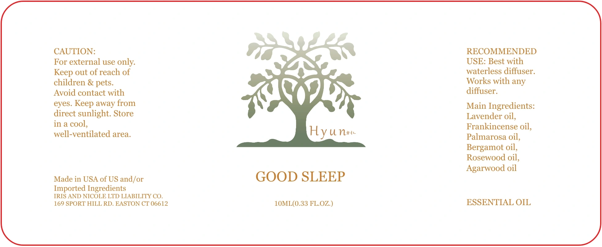 Good Sleep 10ml label