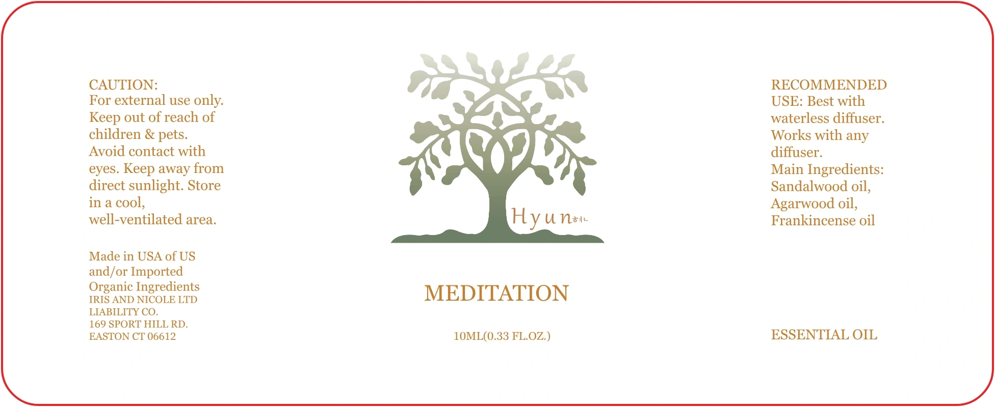 Meditation 10ml label
